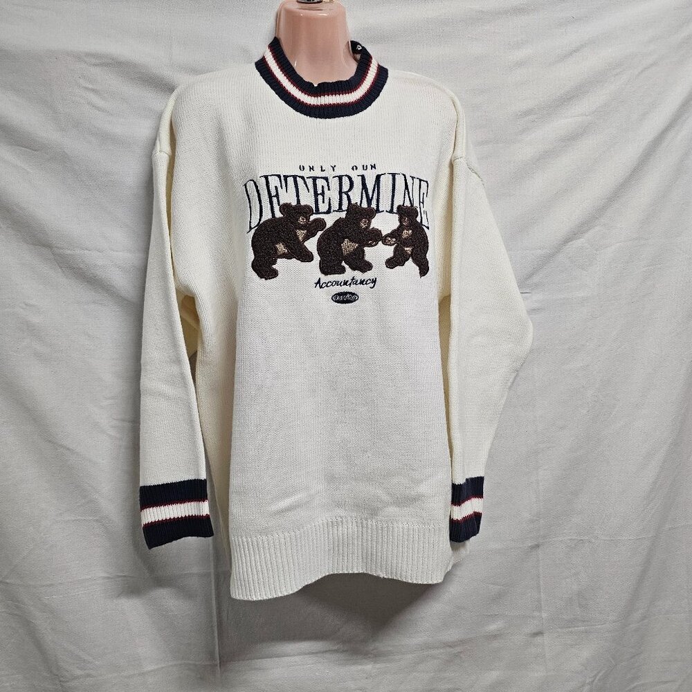 Aelfric Eden Bear Embroidered Pullover Sweater Women's Size Large/L - Picture 11 of 12